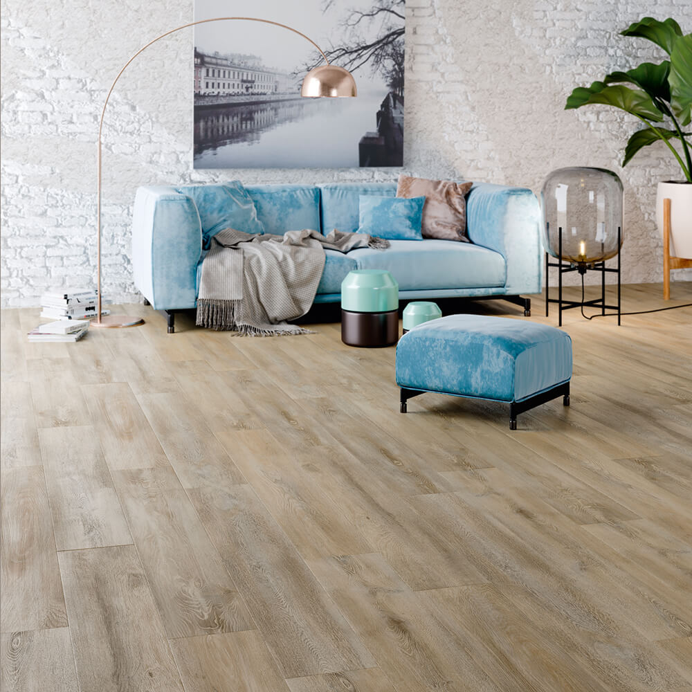 Moduleo - Luxury Vinyl Flooring - Wohlbefinden - Wohnzimmer - Farbe und Beleuchtung - LVT-Boden in Holzoptik